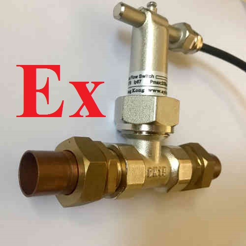 Red Copper Pipe Inline Flow Switches ATEX