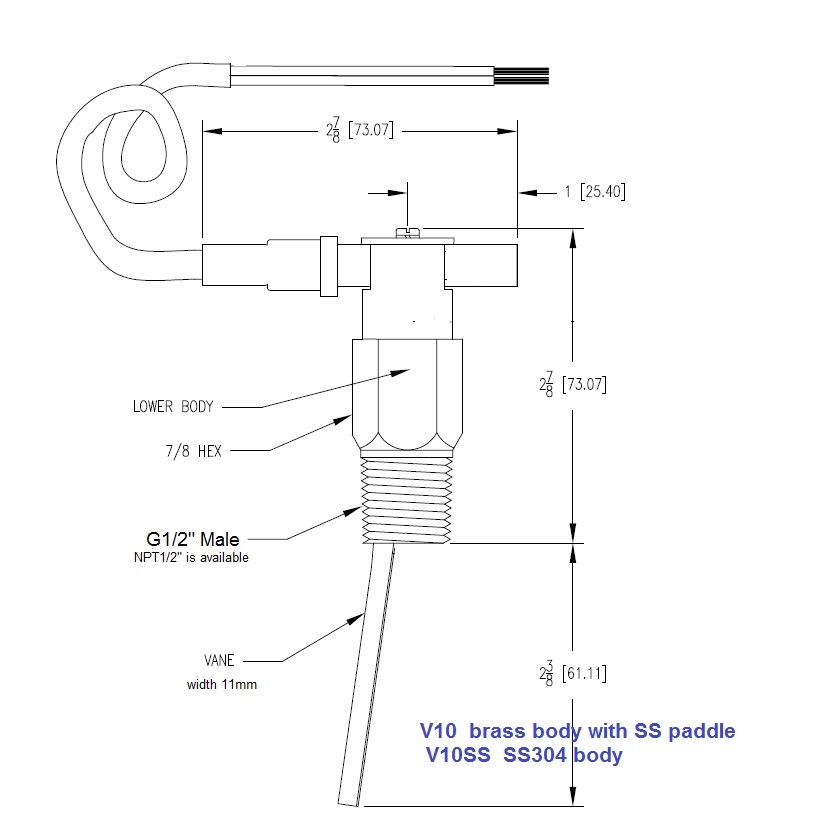 Drawing Dimension of flow switches